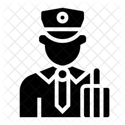 256x256 Customs Officer Icon Of Glyph Style