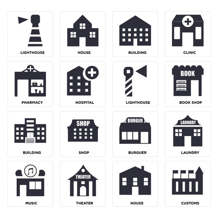 450x450 Set Of Icons Such As Customs, House, Theater, Music, Laundry