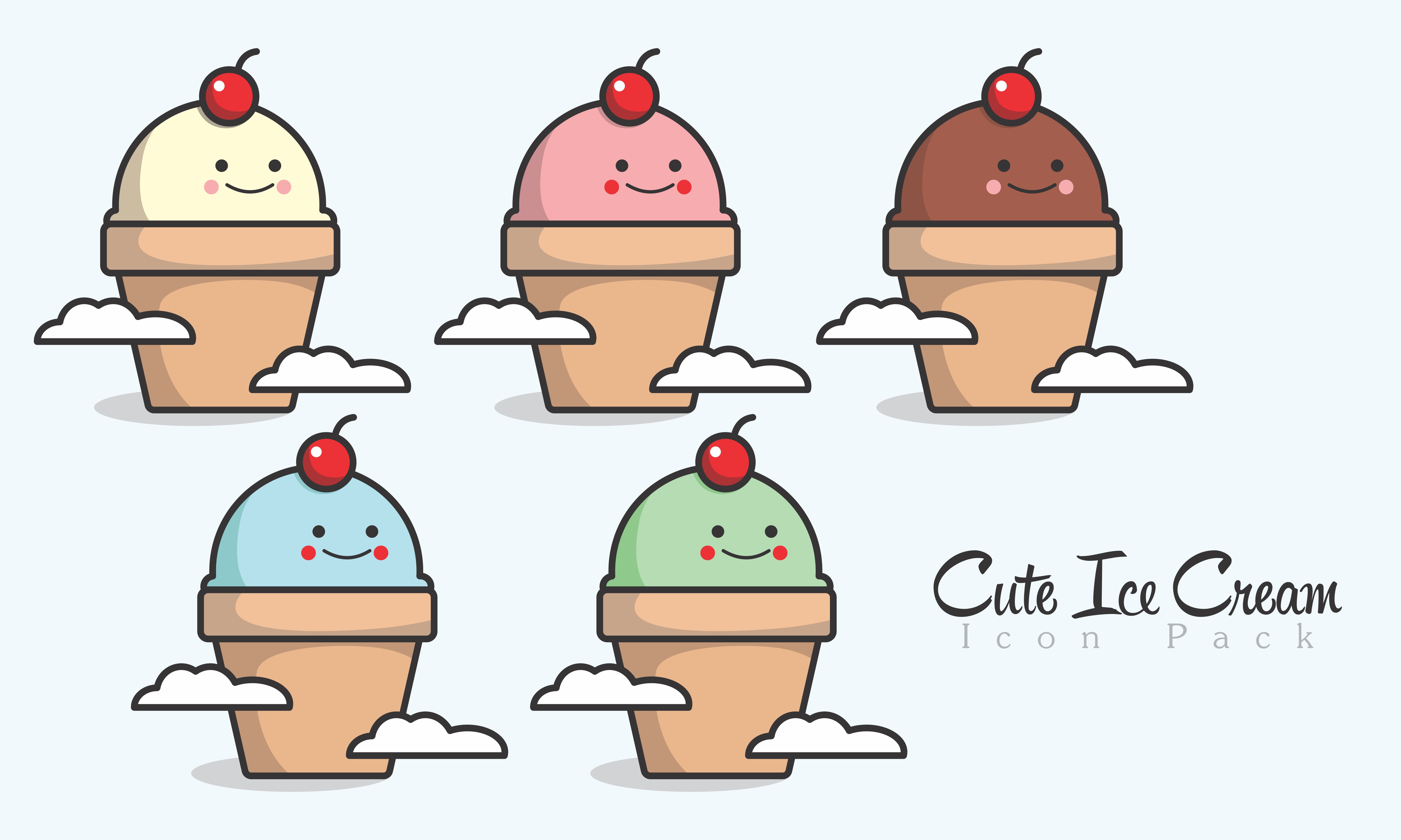 5000x3000 Cute Ice Cream Icon Pack
