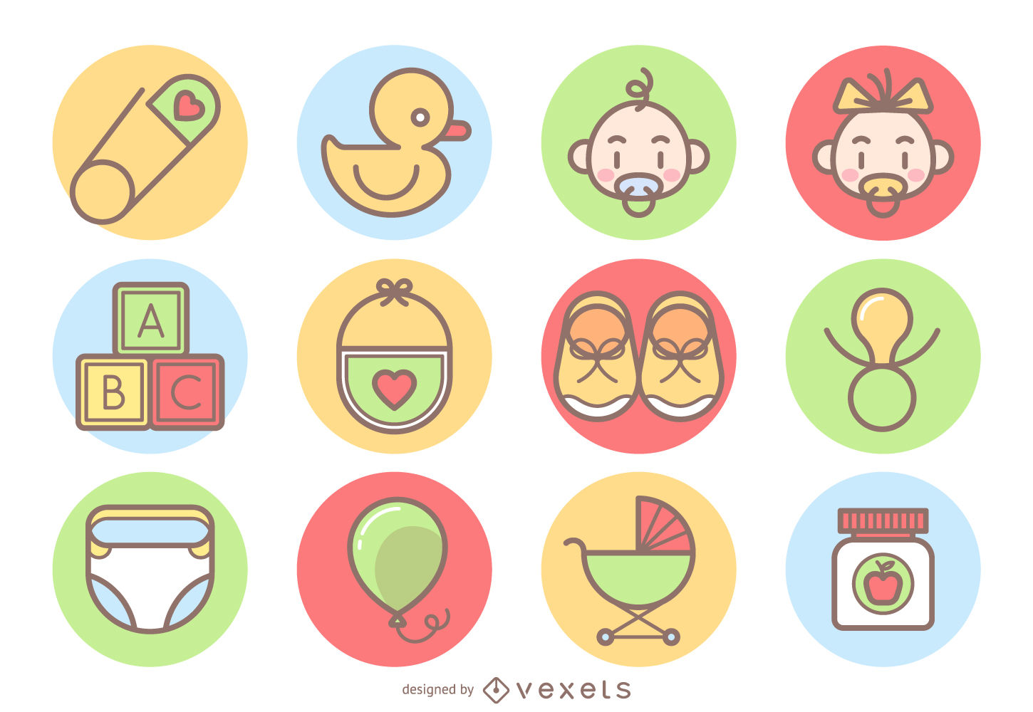 1450x1000 Cute Baby Icons Collection