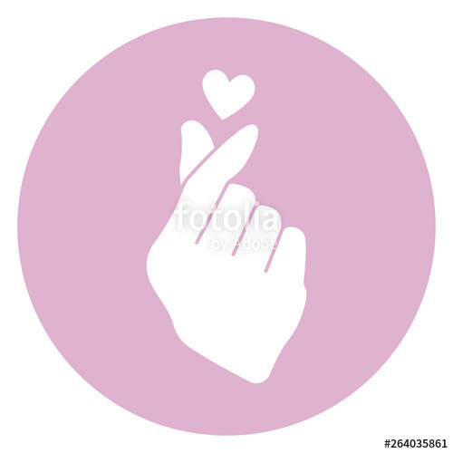 500x500 Korean Finger Heart Icon