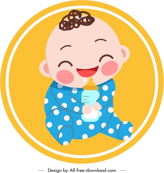 568x600 Baby Icon Cute Infant Kid Sketch Handdrawn Design Free Vector