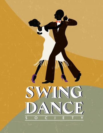 Swing Dance Advertisement Dancers Icon Silhouette Retro Design 362x468 Swing Dance Advertisement Dancers Icon Silhouette Retro Design