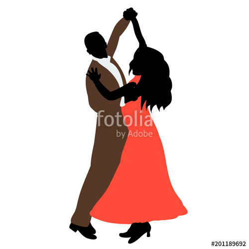 Silhouette In Colored Clothes Man And Woman Dancing, Icon, Vector 500x499 Silhouette In Colored Clothes Man And Woman Dancing, Icon, Vector