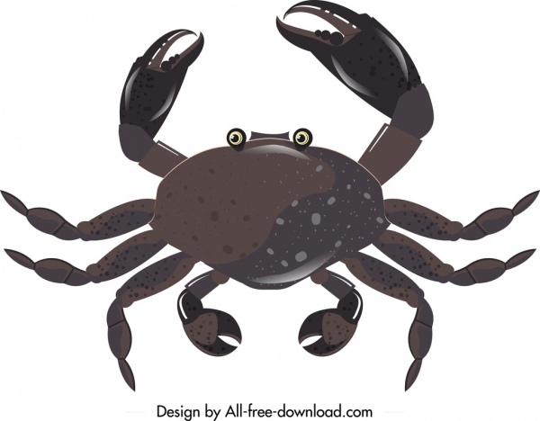 600x468 Sea Crab Icon Dark Black Decor Modern Design Free Vector In Adobe