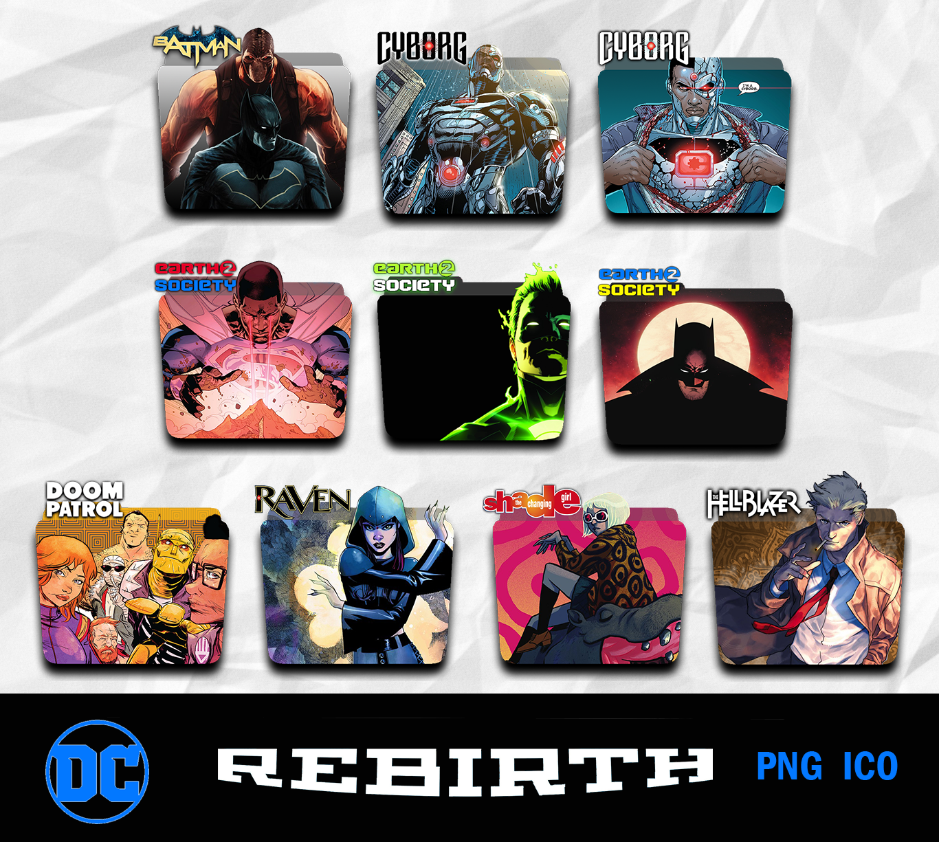1366x1225 Dc Rebirth Icon Pack