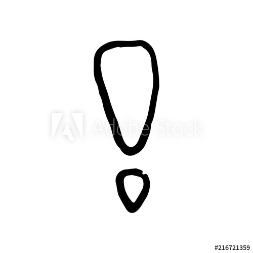 500x500 Hand Drawn Exclamation Point Doodle Sketch Style Icon Decoration
