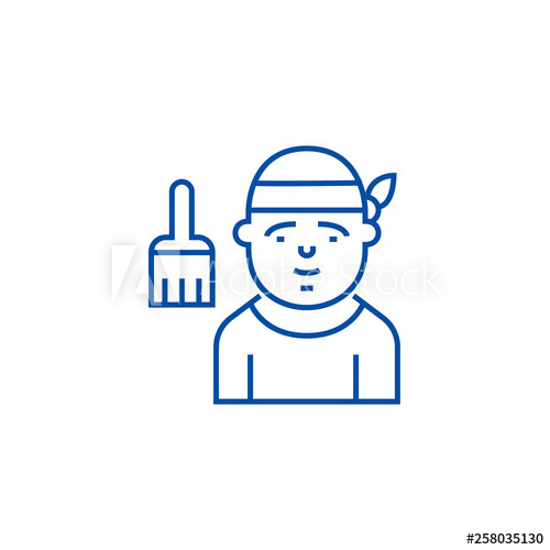 500x500 Decorator Line Concept Icon Decorator Flat Vector Website Sign