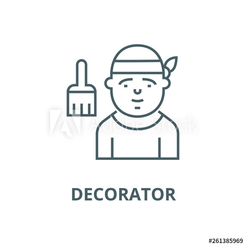 500x500 Decorator Line Icon, Vector Decorator Outline Sign, Concept