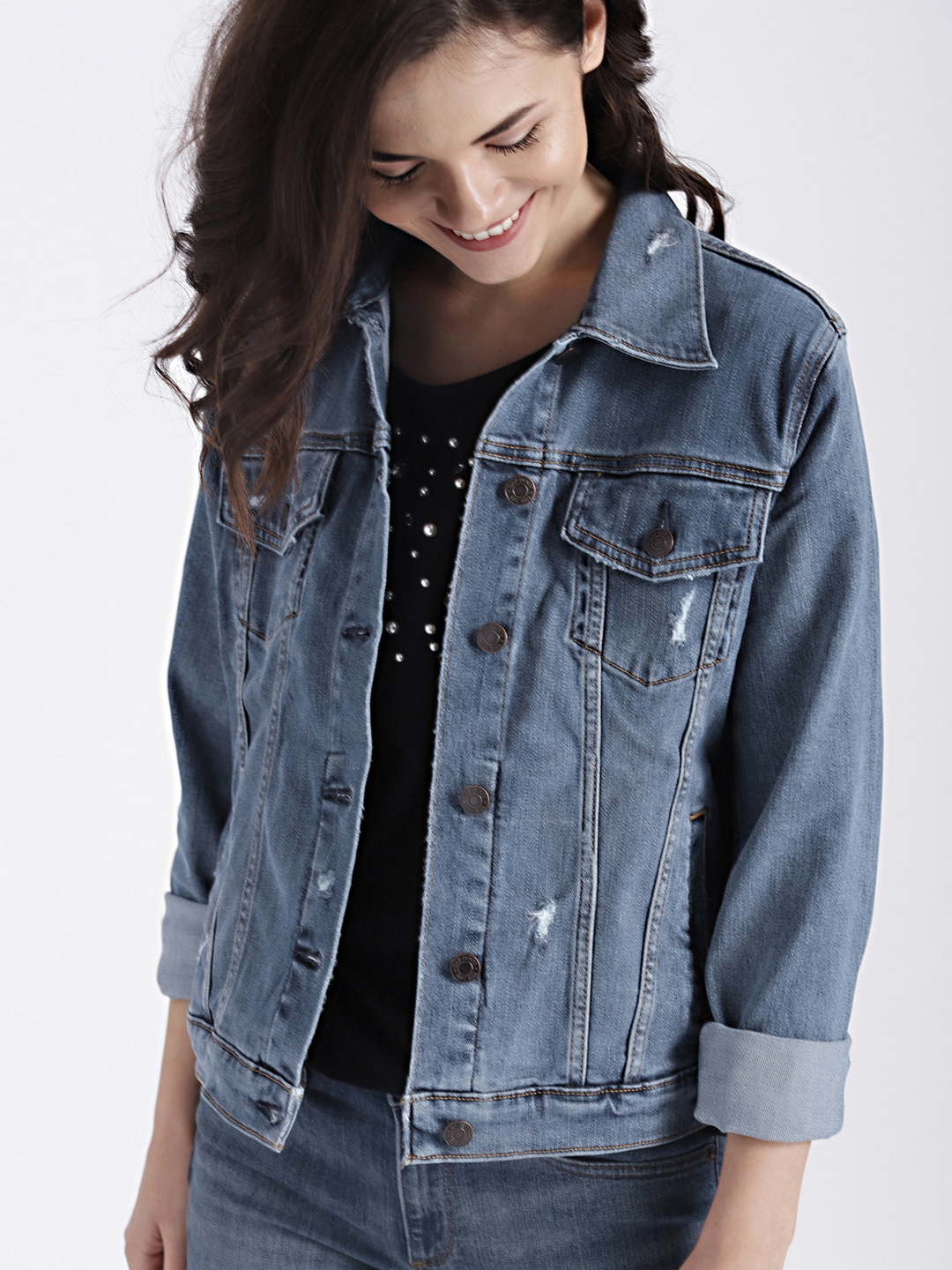 1080x1440 Buy Gap Women's Blue Soft Wear Icon Denim Jacket