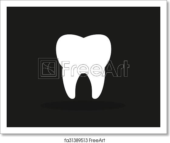560x470 Free Art Print Of Tooth Black And White Icon Silhouette Tooth