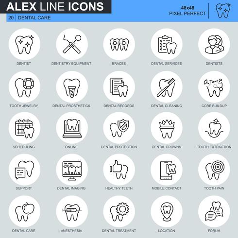 490x490 Dental Hygiene Line Icon Set