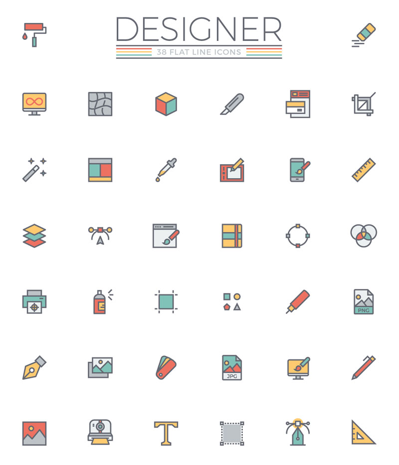 800x932 Freebie The Flat Line Designer Icon Set