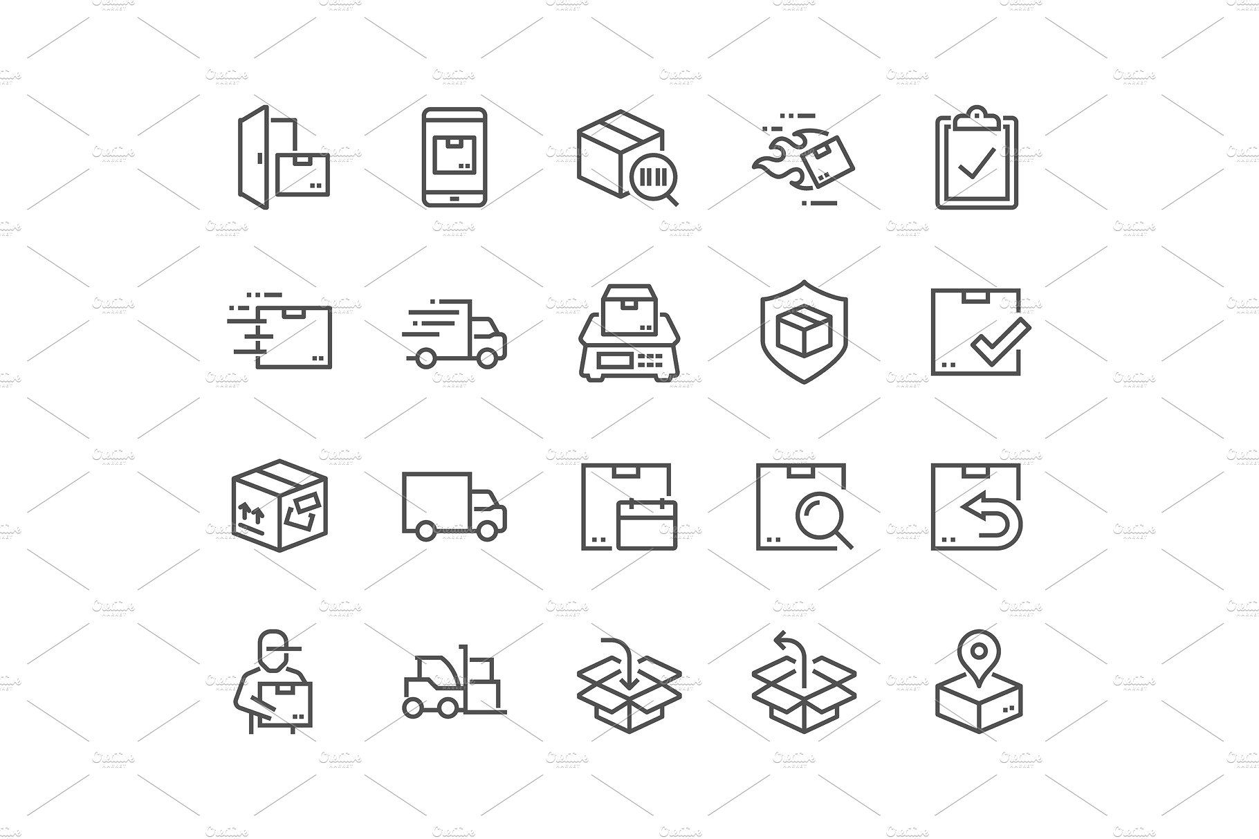 1820x1213 Line Shipping Icons