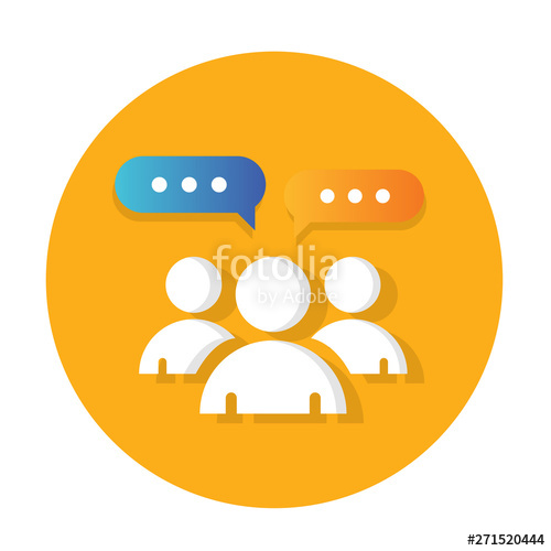 500x500 People Group Chat And Speech Bubble Flat Icon Design Stock Image