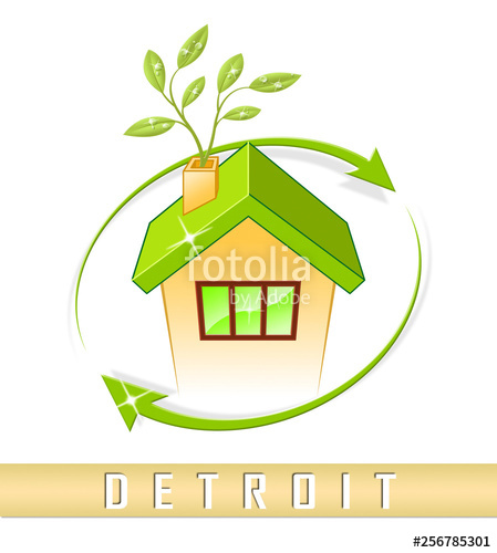 449x500 Detroit Property Icon Denotes Real Estate Selling Or Buying
