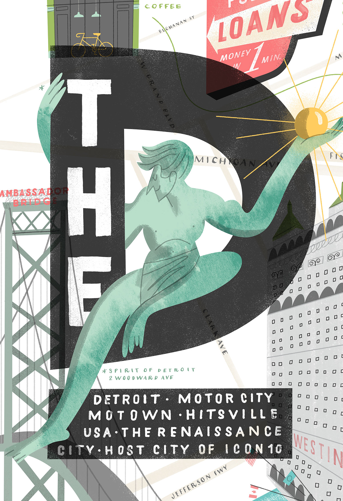 1200x1750 Map Of Detroit Icon On Behance