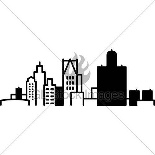 500x500 Simple Detroit Skyline Gl Stock Images