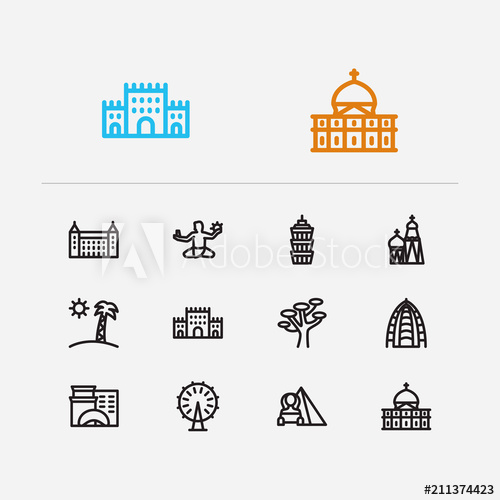 500x500 Travel Icons Set Florida, Detroit, Petersburg And Russia, Barossa