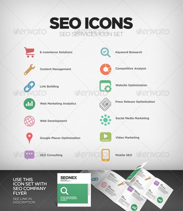 590x680 Seo Company Services Icon Set