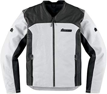 355x313 Icon Device Leather Jacket White Motorcycle Atv