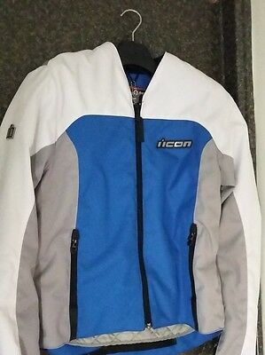 299x400 Icon Device Men's Riding Jacket Blue White Gray Textile Small