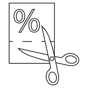 300x300 Coupon Code Icon In Outline Style Isolated On White Background