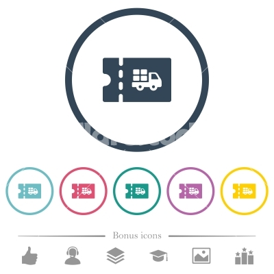400x400 Delivery Discount Coupon Flat Color Icons In Round Outlines