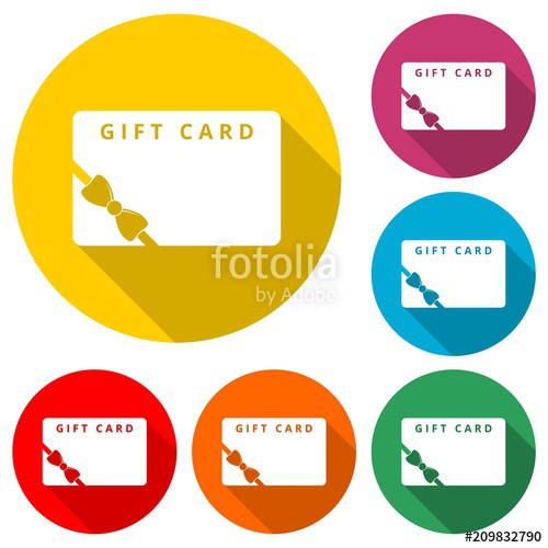 500x500 Gift Card Icon, Discount Coupon, Color Icon With Long Shadow