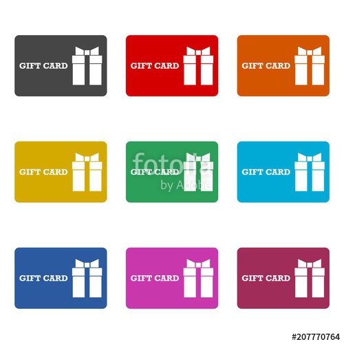 500x500 Gift Card Icon, Discount Coupon, Color Icons Set Stock Image