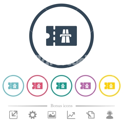 400x400 Highway Fee Discount Coupon Flat Color Icons In Round Outlines