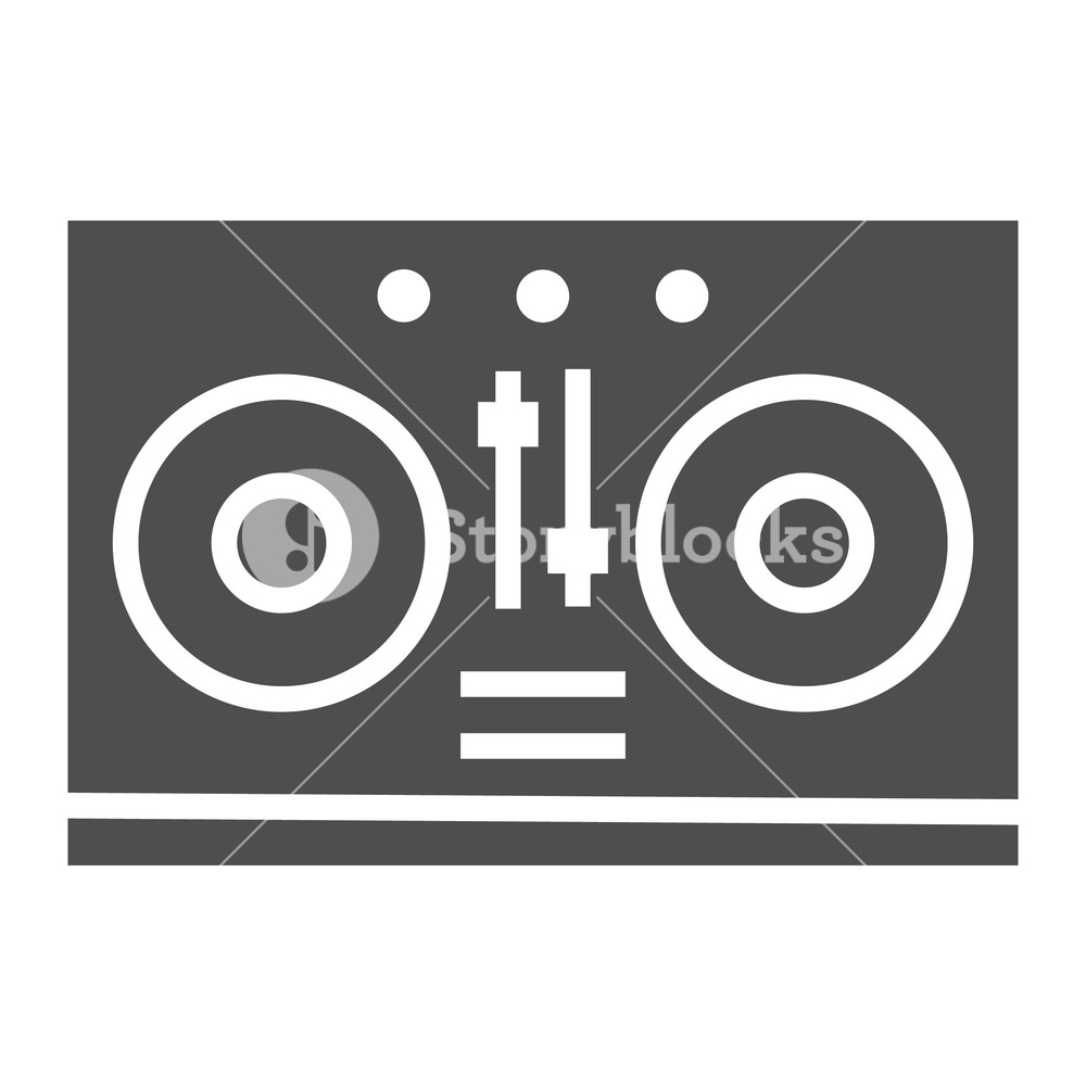 1000x1000 Dj Mixer Glyph Icon, Music And Sound, Turntable Sign, Vector