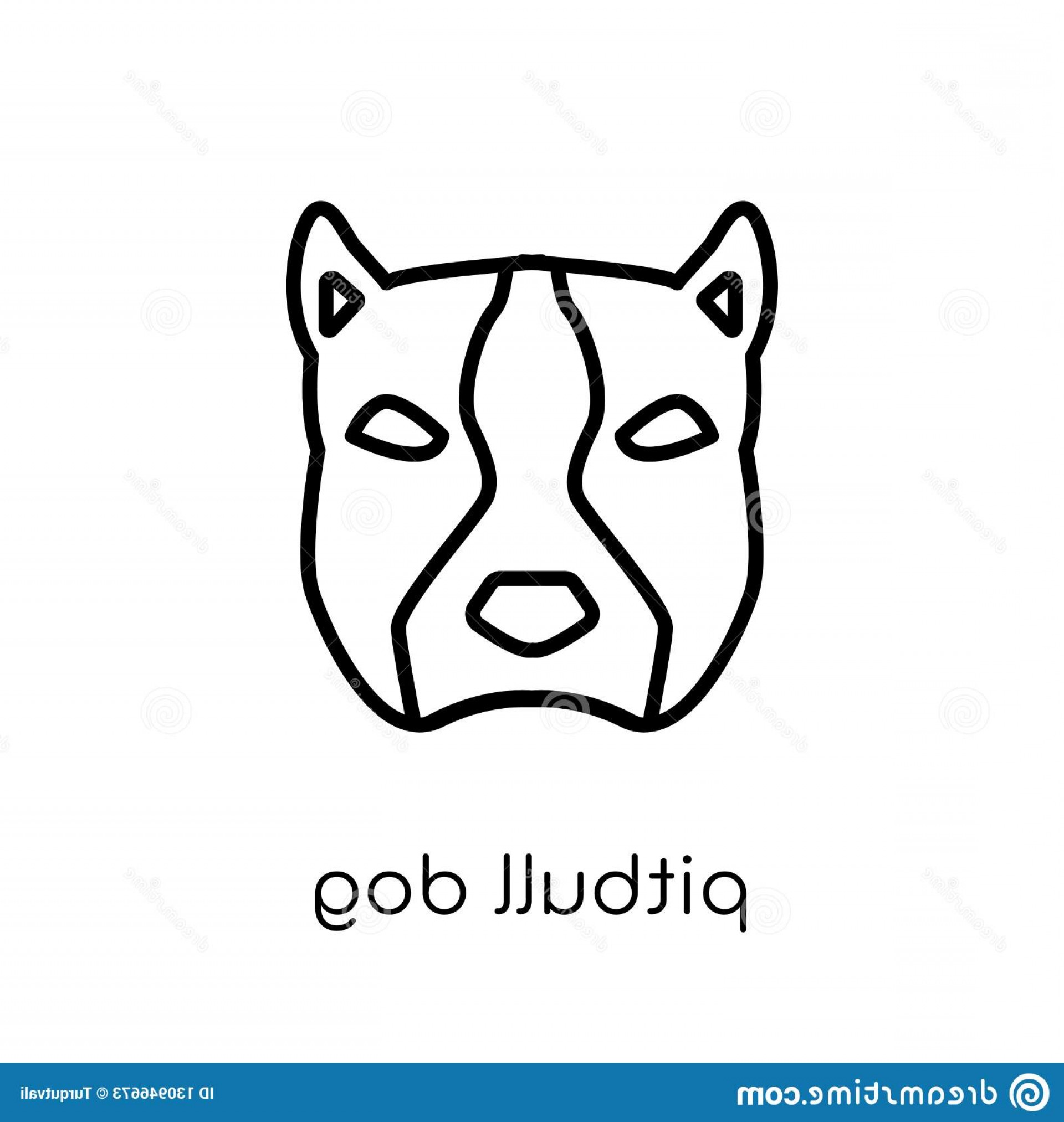 1920x2026 Pitbull Dog Icon Trendy Modern Flat Linear Vector I White