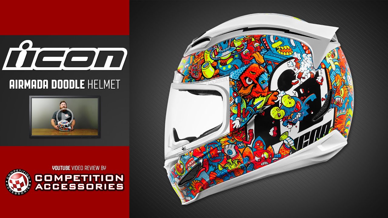 1280x720 Icon Airmada Doodle Helmet Review