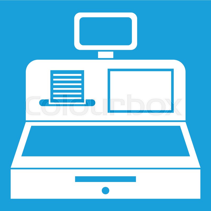 800x800 Cash Register With Cash Drawer Icon Stock Vector Colourbox