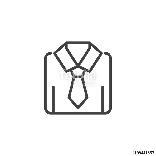500x500 Shirt With Tie Outline Icon Linear Style Sign For Mobile Concept