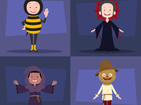 452x336 Creative Halloween Dress Up Characters Vector Icons Free