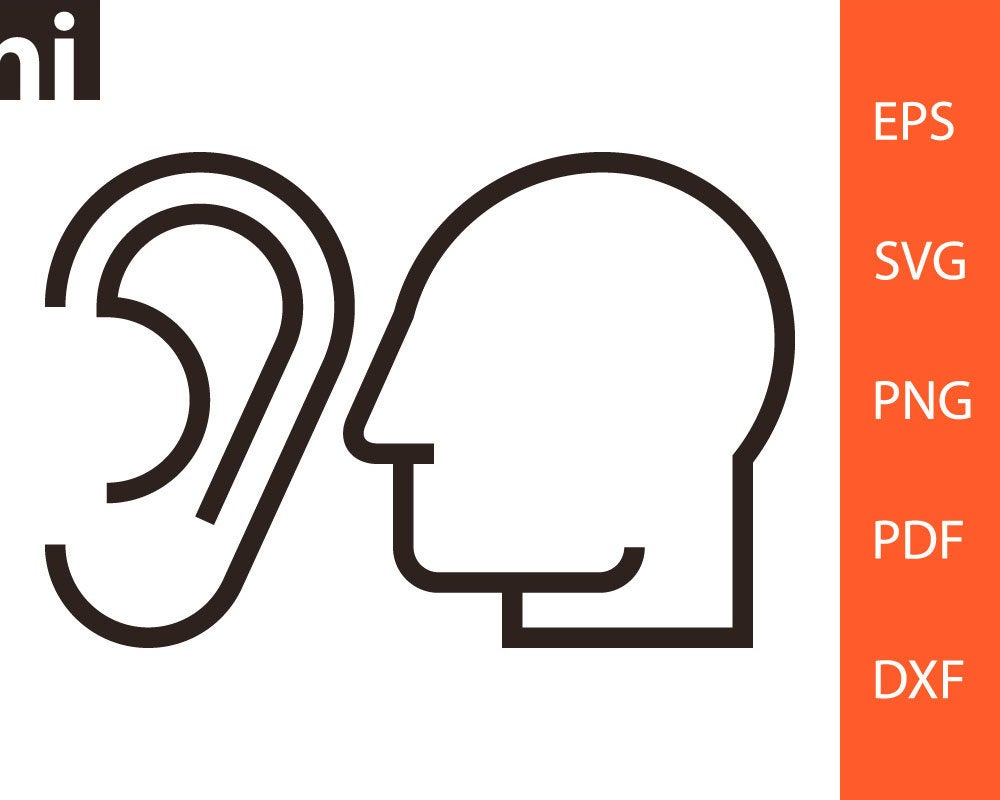 1000x800 Head Ear Head Icon Ear Icon Head Vector Ear Etsy