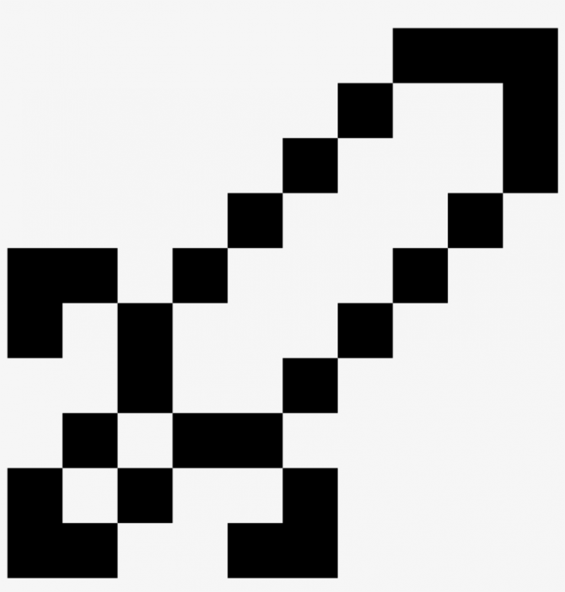 795x833 Minecraft Icon Easy Pixel Art Sword Png Image Transparent
