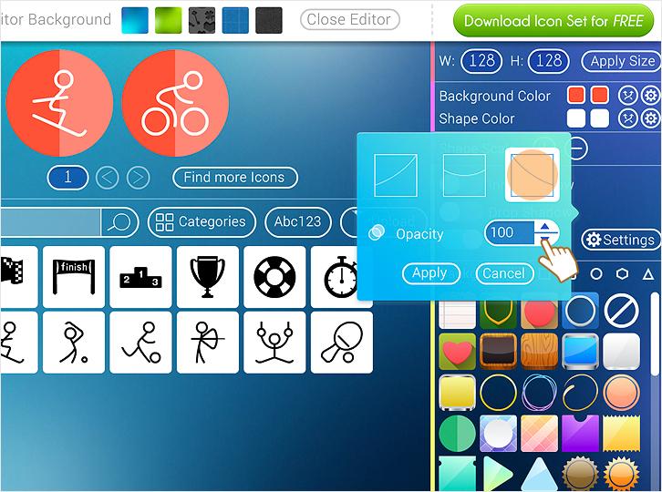 App icon Generator. Game maker icon. Edit close
