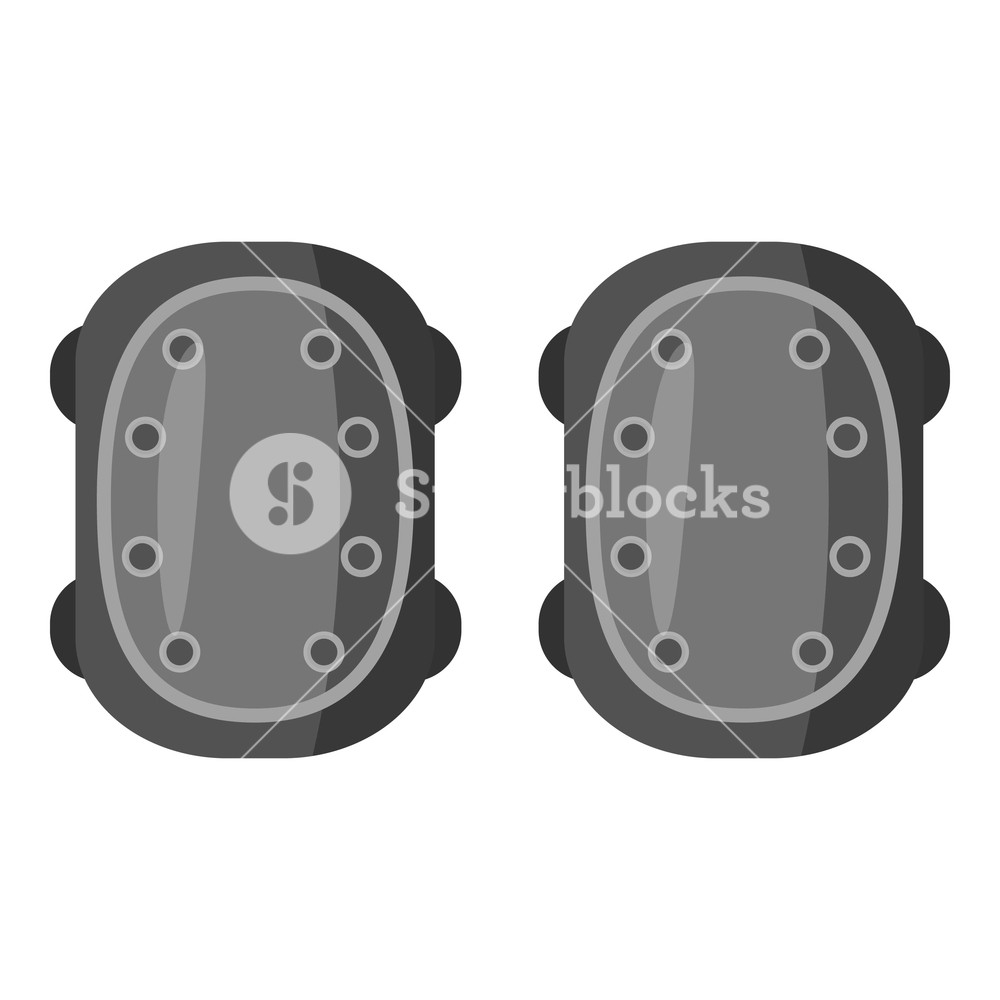 1000x1000 Military Knee Pads Icon Gray Monochrome Illustration Of Military