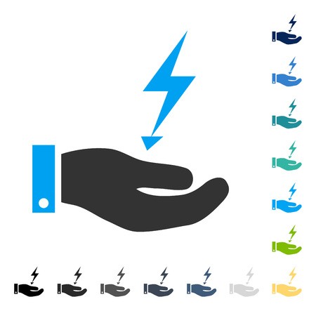 450x443 Electricity Supply Hand Icon Vector Illustration Style Is Flat