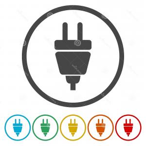 300x300 Usa Electric Plug Icon Symbol United States Standart Lightning