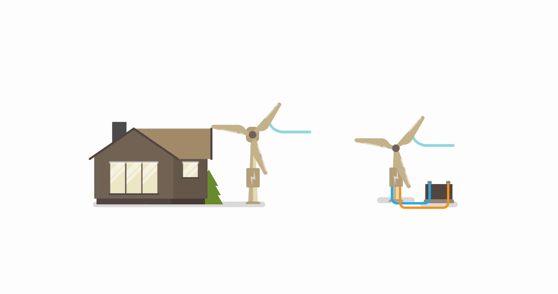 1920x1013 Wind Turbine Green Energy Illustrated Flat Icon Animation