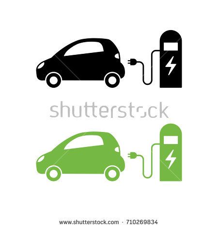450x470 Electric Car And Electrical Charging Station Icon Hybrid Vehicle