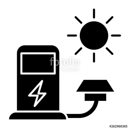 500x500 Electric Car Charging Station Solid Icon Electric Vehicle Filling