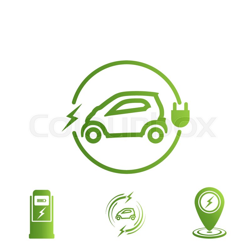 800x800 Set Of Icons Electric Car Electric Stock Vector Colourbox