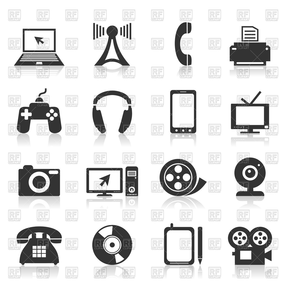 1200x1200 Set Of Electronics Icons Vector Image Of Icons And Emblems