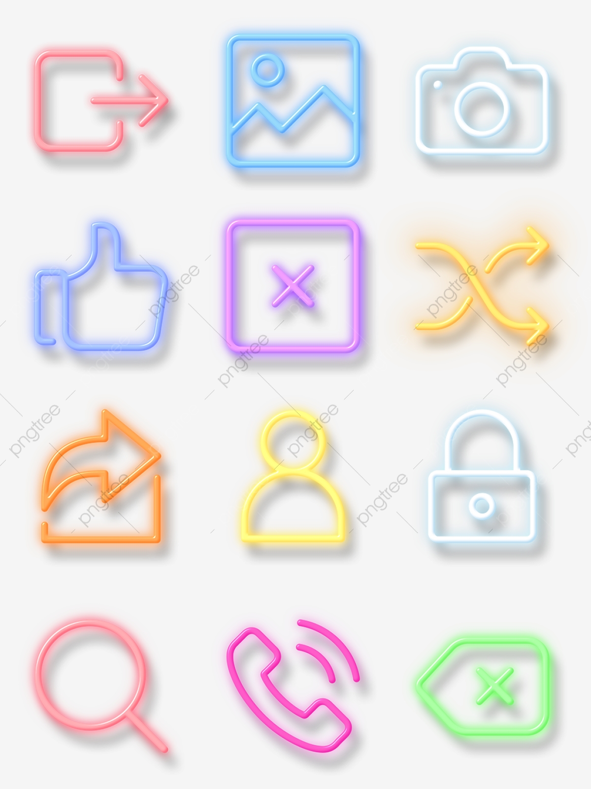 1200x1601 Neon Style Mobile App Icon Element, Neon, Cool, Light Effect Png