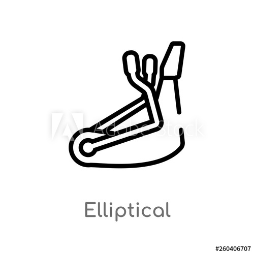 500x500 Outline Elliptical Vector Icon Isolated Black Simple Line Element